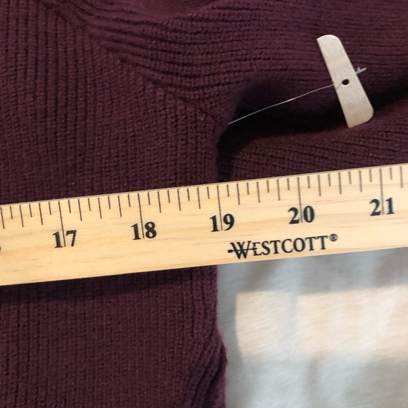 Free people sweater cut out dark red puff sleeve new - Picture 10 of 12